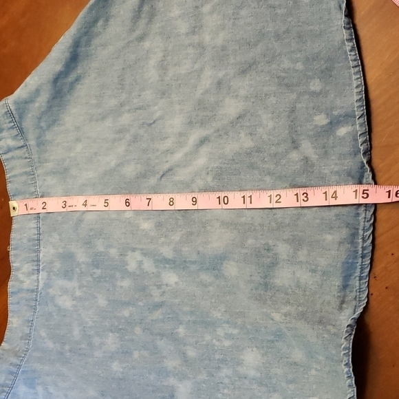 Forever 21 Repurposed Bleached Denim Chambray Skater Mini Skirt M EUC - Picture 8 of 11
